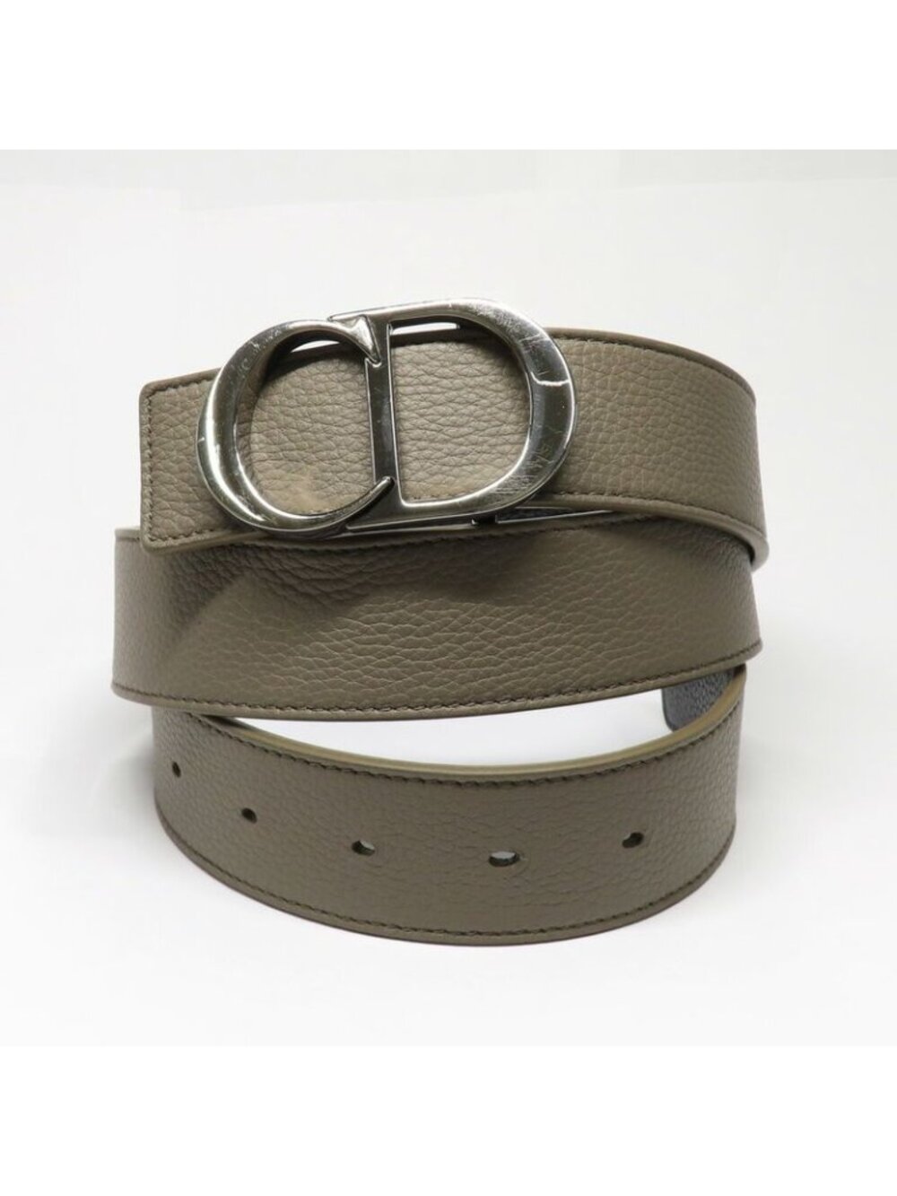 Dior CD Icon Logo Buckle Silver Metal External Belt Reversible Black - Picture 3 of 10